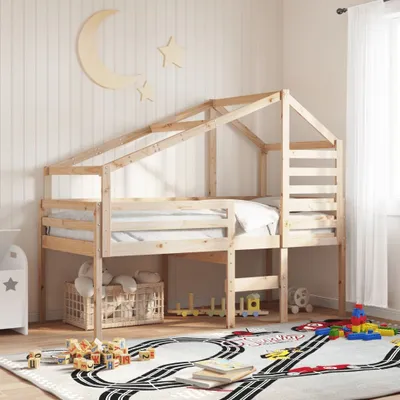 Obrázek produktu pro Maison Exclusive - Patrová postel se střechou 75 x 190 cm masivní borové dřevo