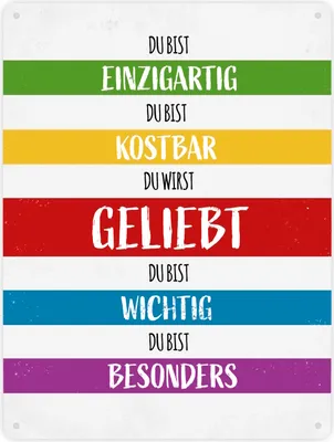 Produktbild von Du wirst geliebt Metallschild XXL Schild Blechschild Aluminiumschild