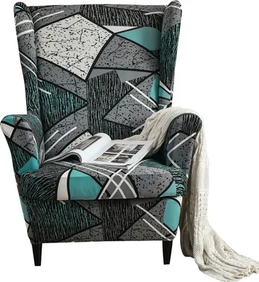 Obrázek produktu pro Stretch Wing Chair Sofa Slipcover Printed Elastan Sofa Cover Ochrana nábytku Non-Slip Soft, Old Town