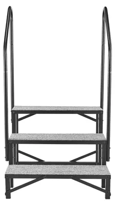 Produktbild von Wohnmobiltreppe mit 2 Handläufen (3 Stufen), Standtreppe mit 300 kg Tragkraft, Außentreppe mit Rutschfester Matte für Senioren/Haustiere, Trittstufe für Camper, Mobilheim, Veranda, Pool und Spa