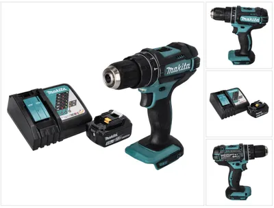 Image de Makita DHP 482 RT1 Perceuse-visseuse à percussion sans fil 18 V 62 Nm + 1x batterie 5,0 Ah + chargeur