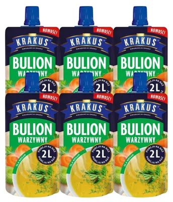 Produktbild von Krakus Gemüsebrühe Beutel 6x 100g - Gemüse Brühe Vegan Bouillon Konzentrat