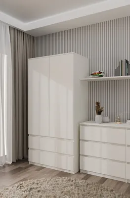 Produktbild von Geräumiger Kleiderschrank MALWA SS-90 mit 2 Schubladen und Kleiderstange