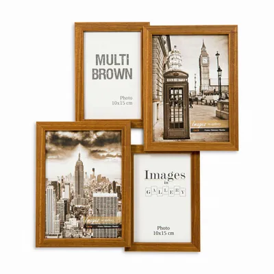 Productafbeelding van LUCA® #42 Fotolijst collage voor 4 foto's, hout, bruin