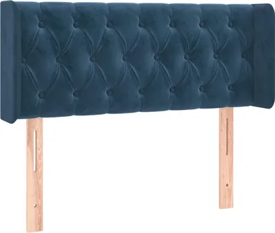 Produktbild von vidaXL Kopfteil mit Ohren Dunkelblau 103x16x78/88 cm Samt