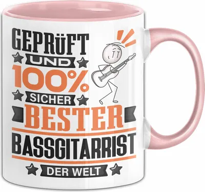 Produktbild von Bassgitarrist Geschenk Lustiger Spruch für Bassgitarrist Geschenkidee Bester Bassgitarrist Der Welt (Rosa)