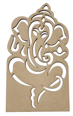 Hölzerne Wanddekoration Ganesha, 20,3 x 11,4 cm, MDF