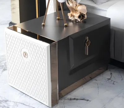 Immagine prodotto di Comodino Tavolino Tavoli di legno Mobili per la camera da letto Comodini Grigio