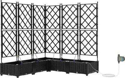 Image de Cache-pot de jardin 5 pcs Noir 120 x 120 x 126 cm Plastique