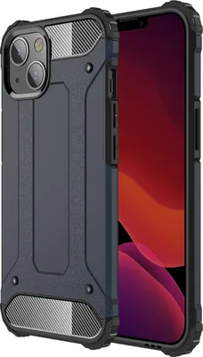 Produktbild von Mobigear Outdoor Schutzhülle für iPhone 13, Hartschalen-Rückseite, stoßfest - Marineblau