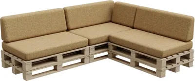 Obrázek produktu pro Paletový polštář, paletový polštář, zahradní polštář, PFBG (3x sada (120x80 + 120x35), med)