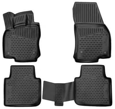 Produktbild von WALSER XTR Gummi Fussmatten Auto für VW Tiguan Allspace 03/2017-2024, 100% passgenaue Auto Fußmatten, robuste Universal Fußmatte Auto, Gummimatten Auto, Auto Fussmatten Gummi