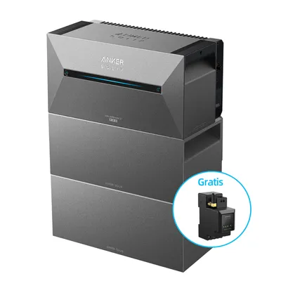Produktbild von Anker SOLIX Solarbank 2 E1600 Pro + 2x BP1600 Speicher für Balkonkraftwerke Stromspeicher Powerbank 4,8kWh Erweiterbar auf 9,6KWh
