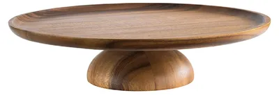 Servier- und Tortenplatte Akazienholz Ø 33 cm Höhe 8 cm