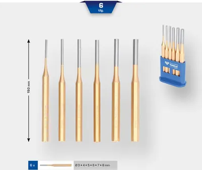 Image de Brilliant Tools Jeu de chasse-goupilles / chasse-pierres, 6 pièces
