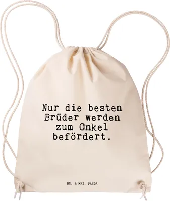 Produktbild von Mr. & Mrs. Panda Stoffbeutel Nur die besten Brüder... - Transparent - Geschenk, Brüder, Baumwollbeutel, Gymbag, Spruch Sprüche Weisheiten Zitate Lustig Weisheit Worte