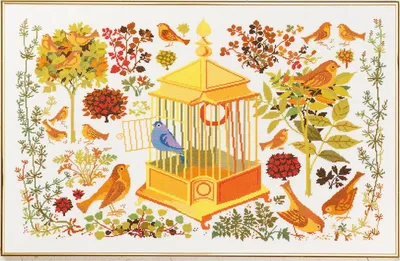 Produktbild von Eva Rosenstand Kreuzstich Set "Nachtigall", Zählmuster, 45x70cm