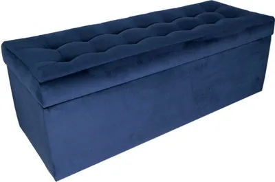 Produktbild von MG Design čalúnená stolička, 45x120 cm, farba modrá - mäkký sedák, skladacia s úložným priestorom (143 l) vydrží zaťaženie do 100 kg