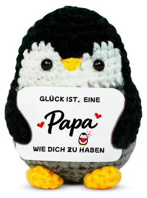 Handgefertigter Pinguin-Glücksbringer, 10 cm, aus Baumwolle, Dekoration