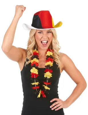 Produktbild von Hawaii Blütenkette Deutschland Fanartikel schwarz-rot-gelb - Einheitsgröße, KI-generiertes Bild
