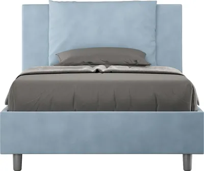 Produktbild von ITYHOME - Gepolstertes Bett mit Lattenrost 120x200 mit Mikrofaserbezug Himmelblau Antea