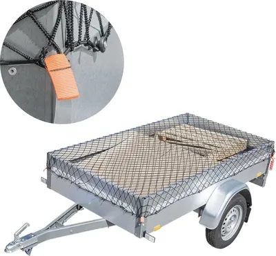 Produktbild von Anhängernetz 2,5 x 4 m Anhänger Netz mit Gummizug - Containernetz Abdecknetz Transportnetz Ladungssicherung Hängernetz