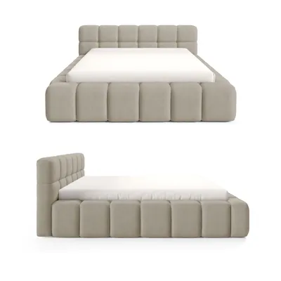 Produktbild von Dekori Polsterbett 180x200 NUBO PREMIUM Wolkenbett mit Bettkasten, Boucle Bett – Beige (Quelle 05)