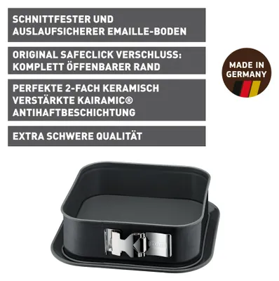 Zdjęcie produktu dla KAISER tortownica La Forme Plus 24x24x8cm czarna kwadratowa