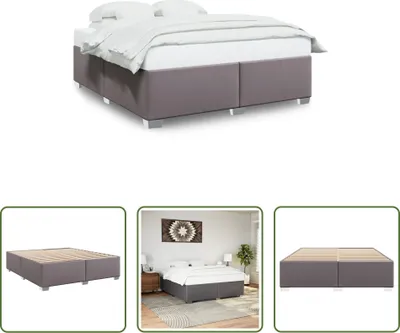 Produktbild von The Living Store Bettgestell Grau 200x200 cm Kunstleder