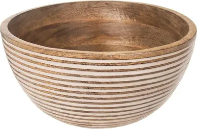 Obrázek produktu pro Orion dřevěná mísa | dřevěná mísa | servírovací mísa na ovocné zeleninové saláty z mangového dřeva dekorativní 25 cm 3l