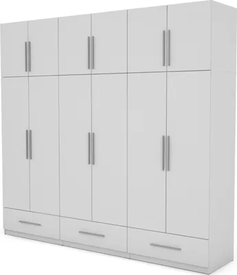 Zdjęcie produktu dla Meblast | Szafa 260x240 cm - Biały - Szafa z półkami, szufladami i drążkiem na ubrania | Minimalistyczny design