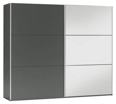 Produktbild von Masseno Schiebetürenschrank IVERN 250/215/65 cm 2-türig mit Spiegel Graphitfarben