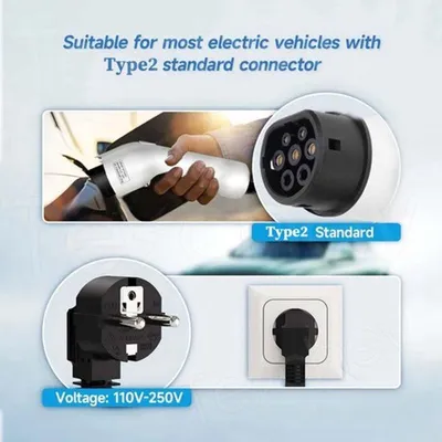 Productafbeelding van Draagbare EV Oplader - Type 2 - 3.5 kW - IP65 - 3.5 Meter - Voor Elektrische Auto's