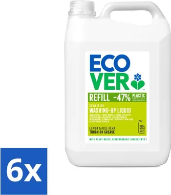 Produktbild von Ecover - Geschirrspülmittel - Zitrone & Aloe Vera - 5 Liter - Vorteilspack - 6 Stücke
