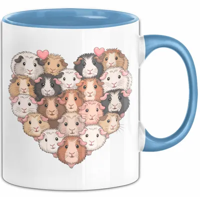Produktbild von Meerschweinchen Herz Tierliebhaber Tasse Geschenk Lustige Geschenkidee Spruch (Blau)
