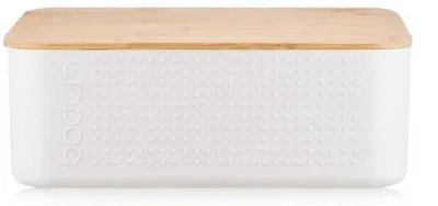 Image de Boite a pain - BODUM - 11740-913 - Petit modele - Couvercle bambou - Blanc