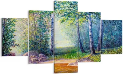 Produktbild von Bild auf Leinwand - Leinwandbild - Wiese Wasser Baum - 125x70cm - Wand Bild - Wanddeko - Wandbilder - Leinwanddruck - Bilder - Kunstdruck - Wanddekoration - Leinwand bilder - Wandkunst - EA125x70-4063