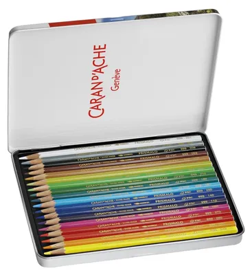 Zdjęcie produktu dla Caran d'ACHE - Zestaw ołówków akwarelowych PRISMALO w metalowym etui - 18 sztuk