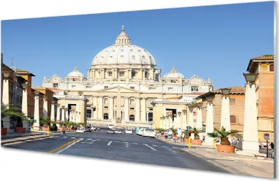 Produktbild von Glasbilder 120x60 Wandkunst Rom Kathedrale Straßen Gebäude