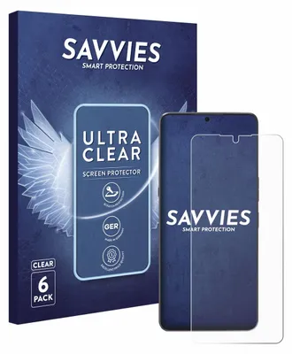 A product box and a screen protector for a smartphone.