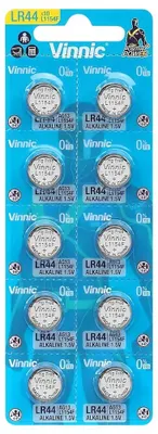 Produktbild von Vinnic L1154F, Einwegbatterie, LR44, Alkali, 1,5 V, 10 Stück(e), Hg (Quecksilber)