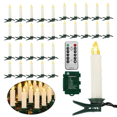 Produktbild von Weihnachtsbaum Kerzen LED, 30 kabellose Baumkerzen mit Timer, 6 Leuchtmodi und Fernbedienung