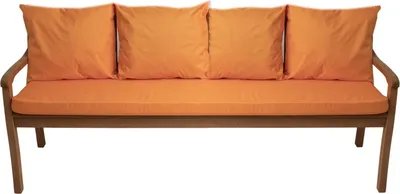 Produktbild von Gartenkissen Set orange – 170x50 + 4x50x56 cm Gartenkissen für ein 2-3-Sitzer-Sofa  Weiche Auflagen für Rattan/Polyrattan – Abnehmbare Bezüge