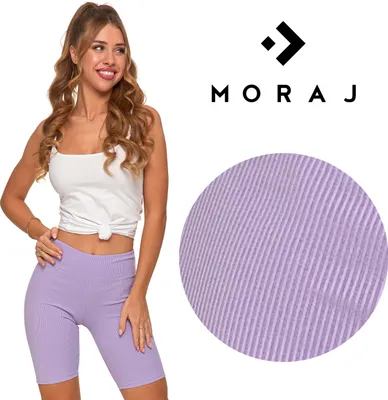 Obrázek produktu pro Moraj dámské krátké cyklistické šortky s vysokým pasem, žebrovaný streč, fialová, L/XL