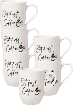 Obrázek produktu pro Villeroy & Boch Statement Becher 'But first Coffee' 290 ml 6er Set - DS