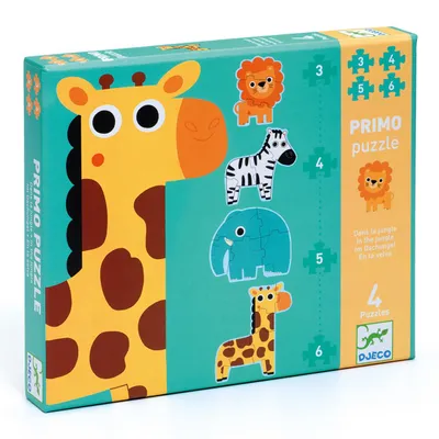 Produktbild von DJECO Dschungel Puzzle 4in1 ( 3,4,5,6 Teile)