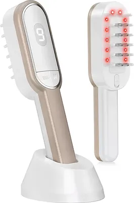 Produktbild von Cool-i® 3-in-1 Haarpflegebürste – mit Lichtanwendung (650 nm), Kopfhautmassage & Öl-Applikator – Kabellos, hygienisch & wiederaufladbar (Gold)