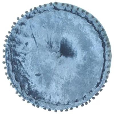 Produktbild von vidaXL Pouf Rund Samt 40x20 cm Blau