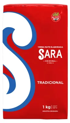Obrázok produktu pre Yerba Mate SARA Roja Tradicional, tradičná zmes yerba mate, vyrobená s použitím dreva, 1 kg (1000 g)