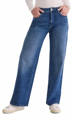 Produktbild von Stooker Women MODENA Damen 5-Pocket-Jeans Wide Leg Fit 38 (Länge 32) mid blue